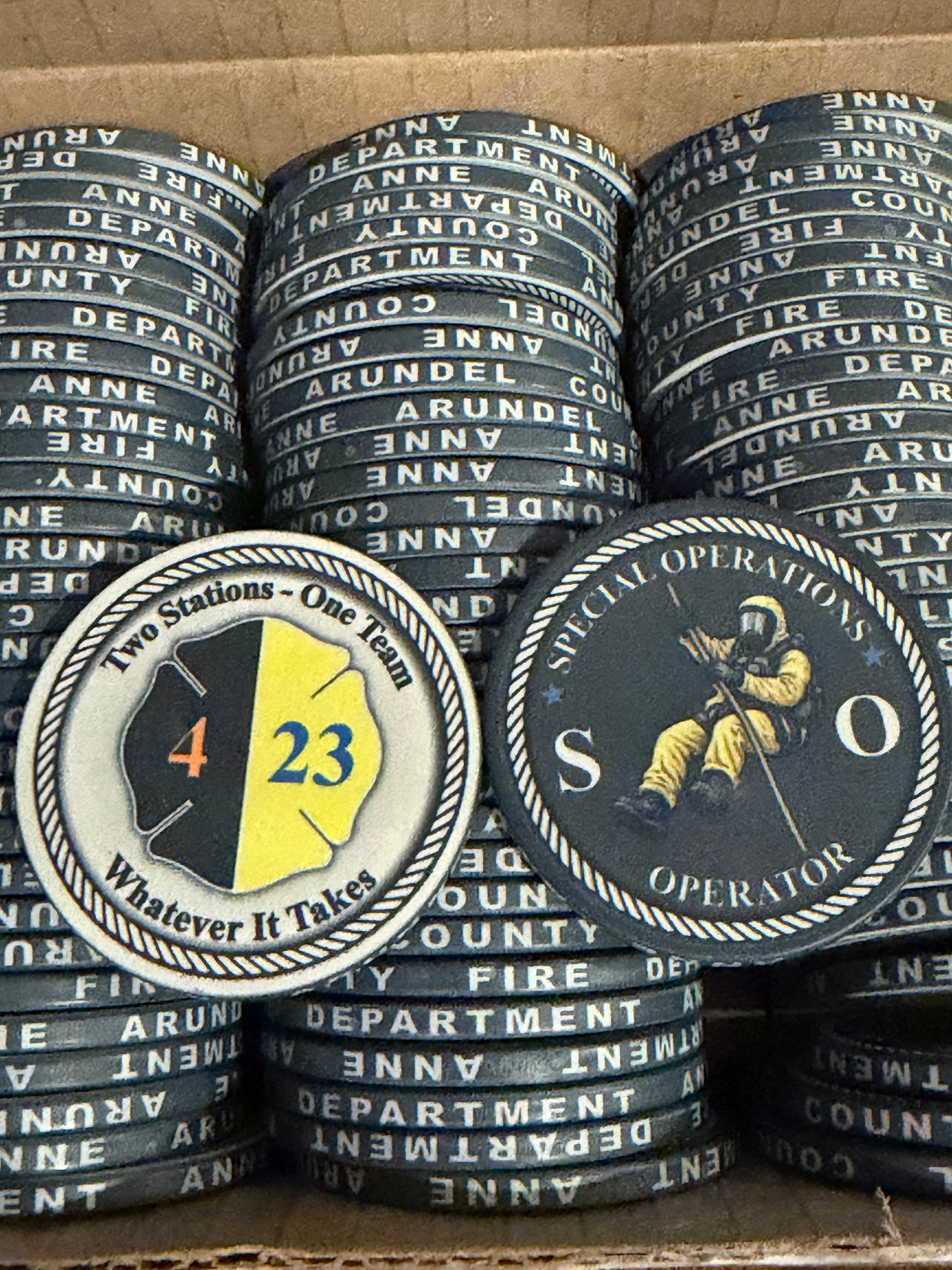 Ceramic Fire Department Challenge Coins