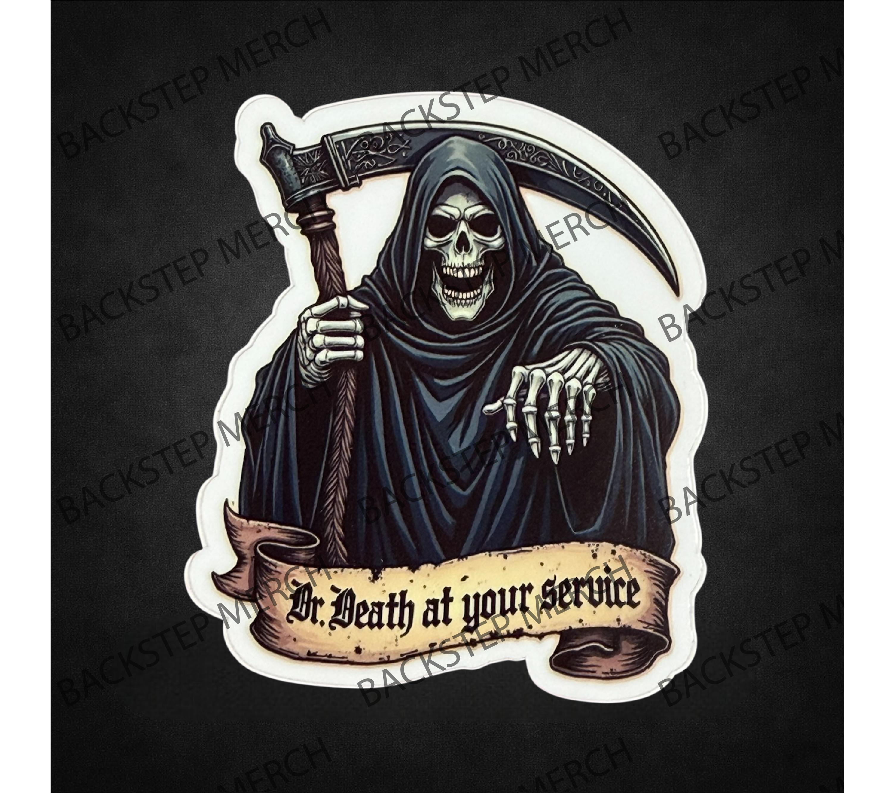 Dr. Death – At Your Service 3" Sticker