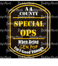 AA County Special Ops Sticker 3"