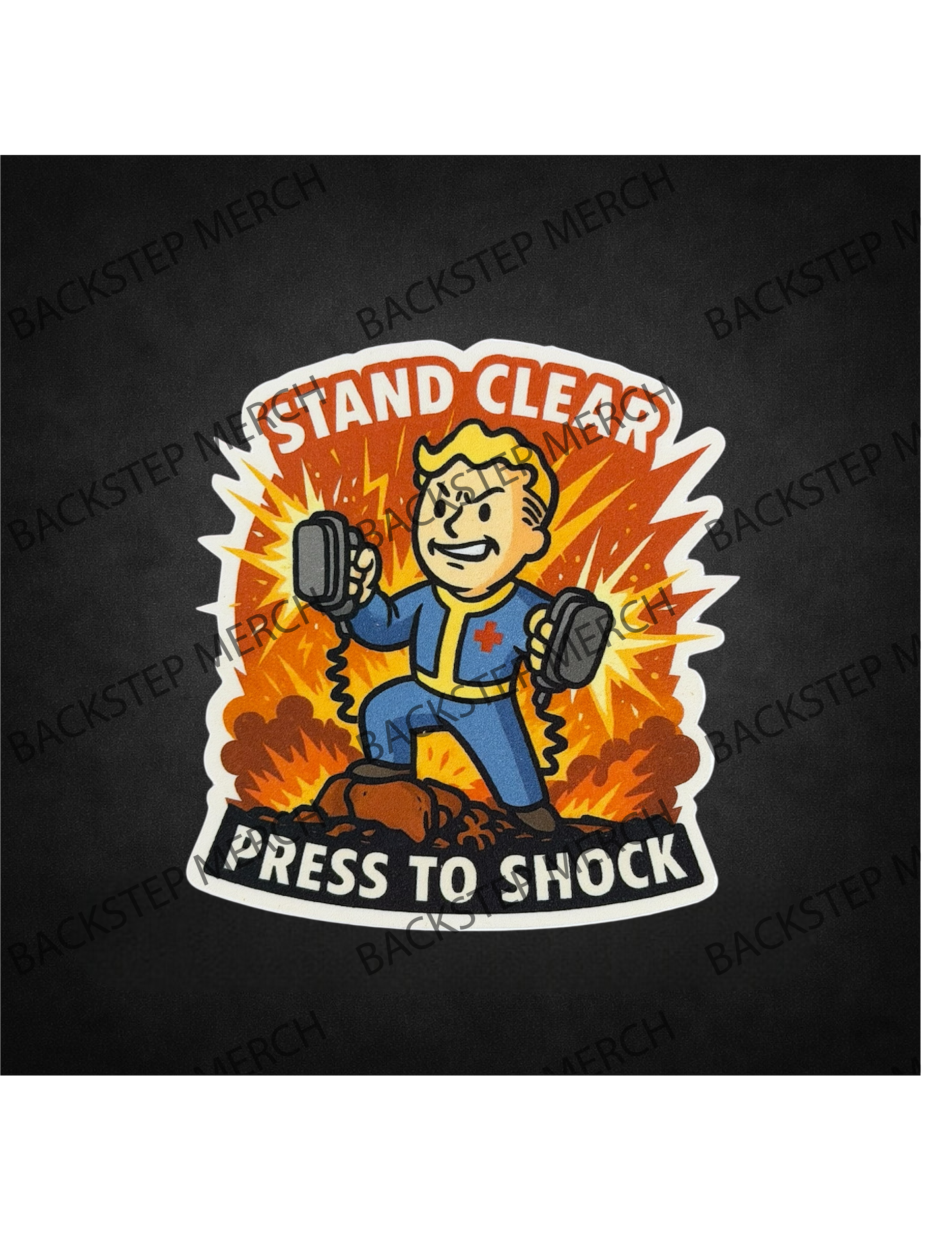 Stand Clear – Press to Shock 2.5" Sticker